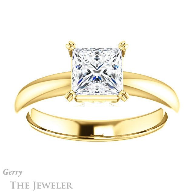 Princess Cut Forever One Moissanite Engagement Ring #GTJ1243-square-fo-y