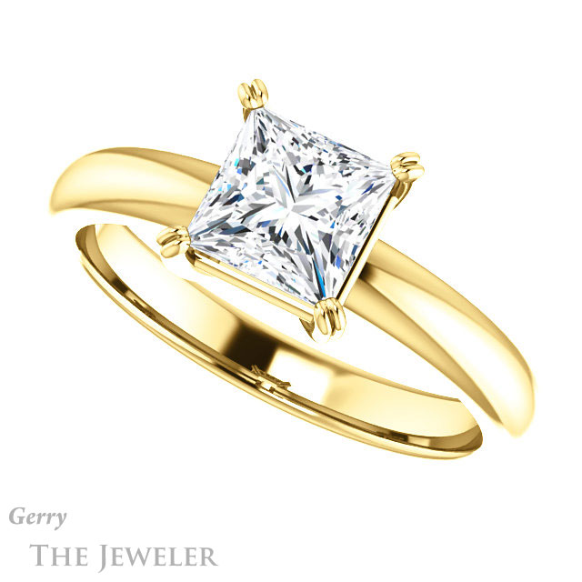 Princess Cut Forever One Moissanite Engagement Ring #GTJ1243-square-fo-y
