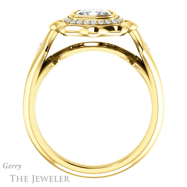 Cushion Cut Forever One Moissanite Engagement Ring #GTJ1246-cushion-fo-y | Gerry The Jeweler Cushion Cut Forever One Moissanite Engagement Ring #GTJ1246-cushion-fo-y