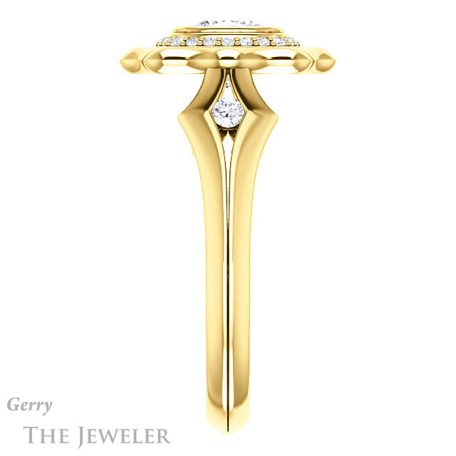 Cushion Cut Forever One Moissanite Engagement Ring #GTJ1246-cushion-fo-y | Gerry The Jeweler Cushion Cut Forever One Moissanite Engagement Ring #GTJ1246-cushion-fo-y