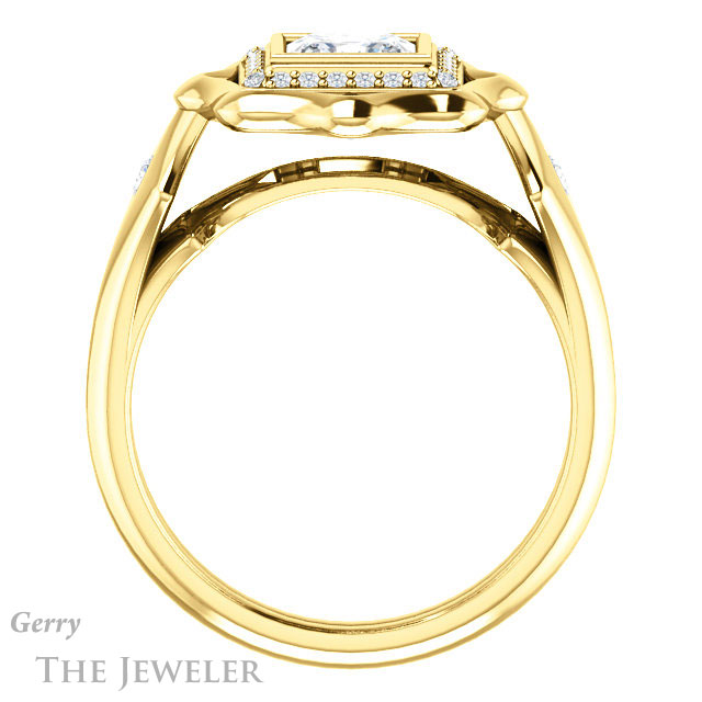 Princess Cut Forever One Moissanite Engagement Ring #GTJ1246-square-fo-y | Gerry The Jeweler Princess Cut Forever One Moissanite Engagement Ring #GTJ1246-square-fo-y