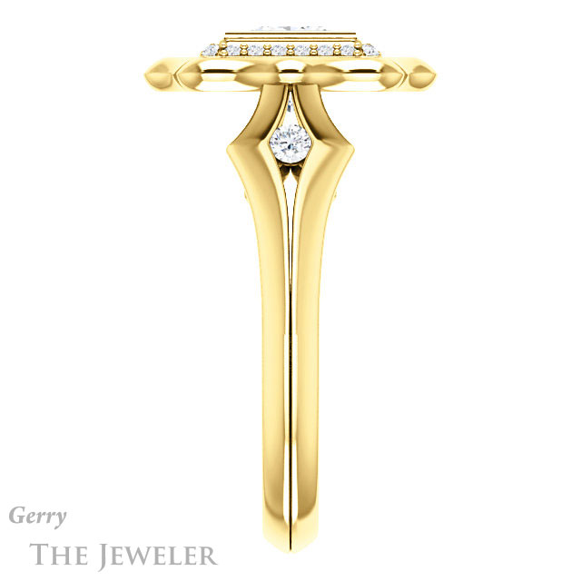 Princess Cut Forever One Moissanite Engagement Ring #GTJ1246-square-fo-y | Gerry The Jeweler Princess Cut Forever One Moissanite Engagement Ring #GTJ1246-square-fo-y