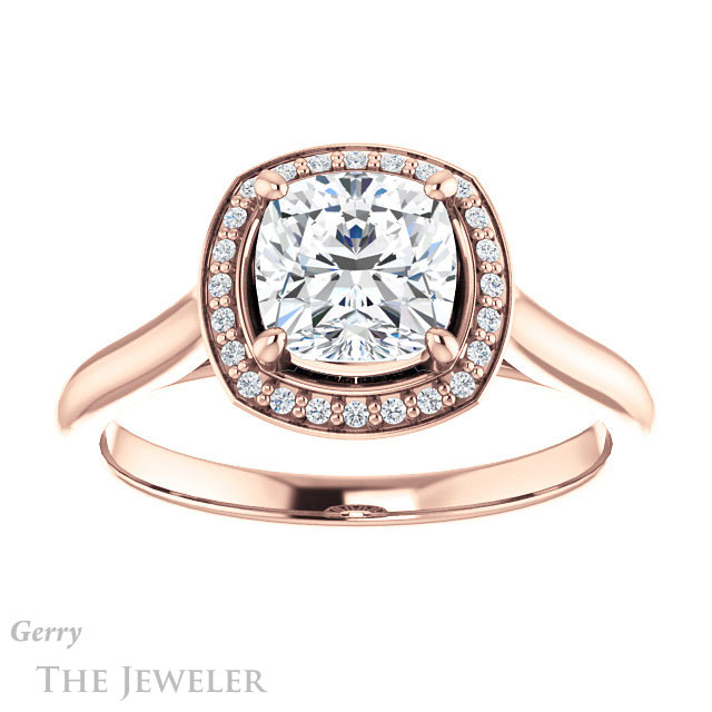 Cushion Cut Forever One Moissanite Engagement Ring #GTJ1247-cushion-fo-r