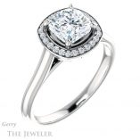 Cushion Cut Forever One Moissanite Engagement Ring #GTJ1247-cushion-fo-w 4 Cushion Cut Forever One Moissanite Engagement Ring #GTJ1247-cushion-fo-w