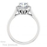 Cushion Cut Forever One Moissanite Engagement Ring #GTJ1247-cushion-fo-w 2 Cushion Cut Forever One Moissanite Engagement Ring #GTJ1247-cushion-fo-w