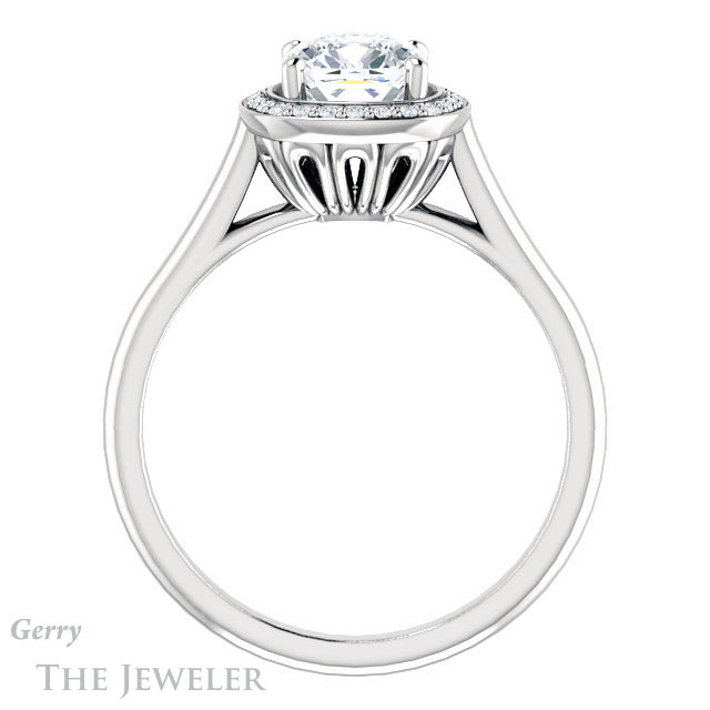 Cushion Cut Forever One Moissanite Engagement Ring #GTJ1247-cushion-fo-w 2 Cushion Cut Forever One Moissanite Engagement Ring #GTJ1247-cushion-fo-w