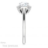 Cushion Cut Forever One Moissanite Engagement Ring #GTJ1247-cushion-fo-w 3 Cushion Cut Forever One Moissanite Engagement Ring #GTJ1247-cushion-fo-w