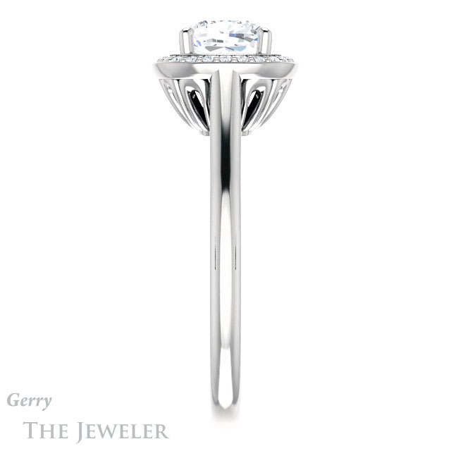 Cushion Cut Forever One Moissanite Engagement Ring #GTJ1247-cushion-fo-w 3 Cushion Cut Forever One Moissanite Engagement Ring #GTJ1247-cushion-fo-w