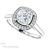 Cushion Cut Forever One Moissanite Engagement Ring #GTJ1247-cushion-fo-w 5 Cushion Cut Forever One Moissanite Engagement Ring #GTJ1247-cushion-fo-w