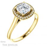 Cushion Cut Forever One Moissanite Engagement Ring #GTJ1247-cushion-fo-y
