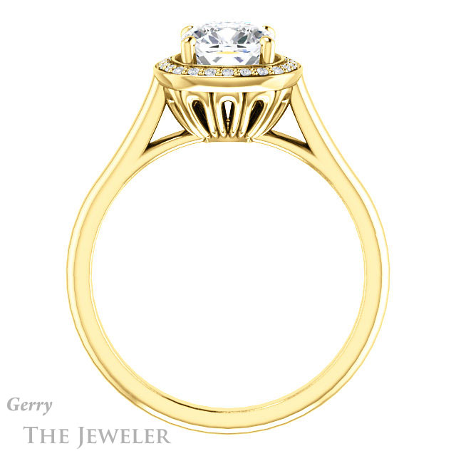 Cushion Cut Forever One Moissanite Engagement Ring #GTJ1247-cushion-fo-y