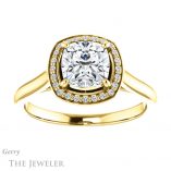 Cushion Cut Forever One Moissanite Engagement Ring #GTJ1247-cushion-fo-y