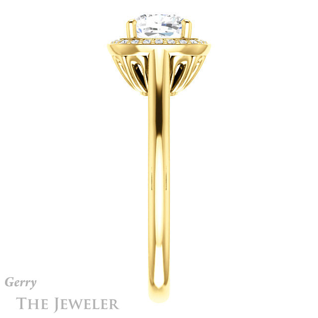 Cushion Cut Forever One Moissanite Engagement Ring #GTJ1247-cushion-fo-y
