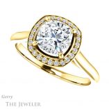 Cushion Cut Forever One Moissanite Engagement Ring #GTJ1247-cushion-fo-y