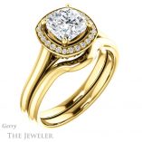Cushion Cut Forever One Moissanite Engagement Ring #GTJ1247-cushion-fo-y