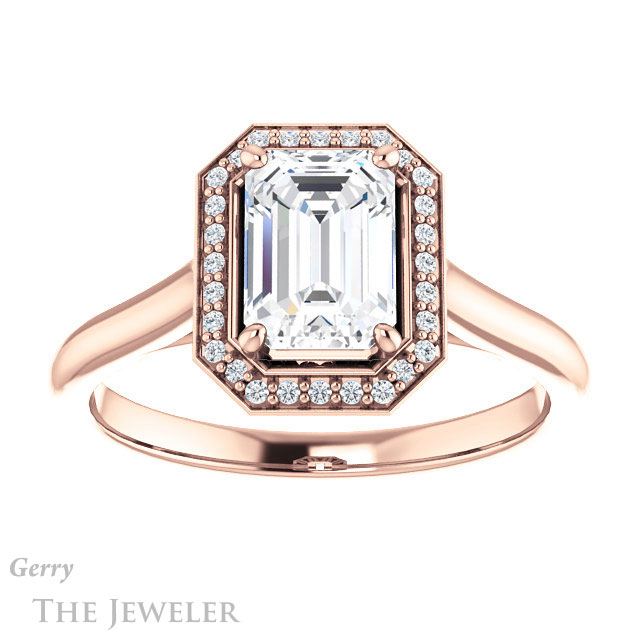 Emerald Cut Forever Brilliant Moissanite Engagement Ring #GTJ1247-emerald-fb-r