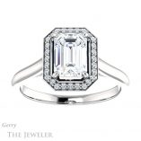 Emerald Cut Forever Brilliant Moissanite Engagement Ring #GTJ1247-emerald-fb-w