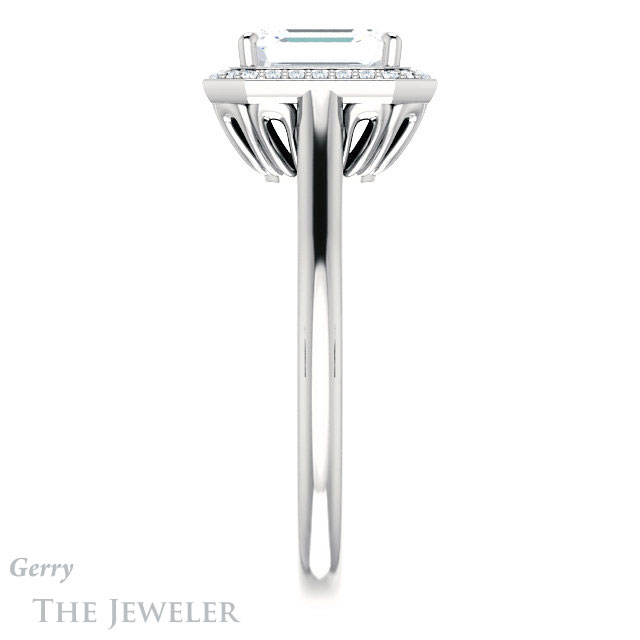 Emerald Cut Forever Brilliant Moissanite Engagement Ring #GTJ1247-emerald-fb-w