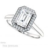 Emerald Cut Forever Brilliant Moissanite Engagement Ring #GTJ1247-emerald-fb-w