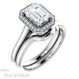 Emerald Cut Forever Brilliant Moissanite Engagement Ring #GTJ1247-emerald-fb-w