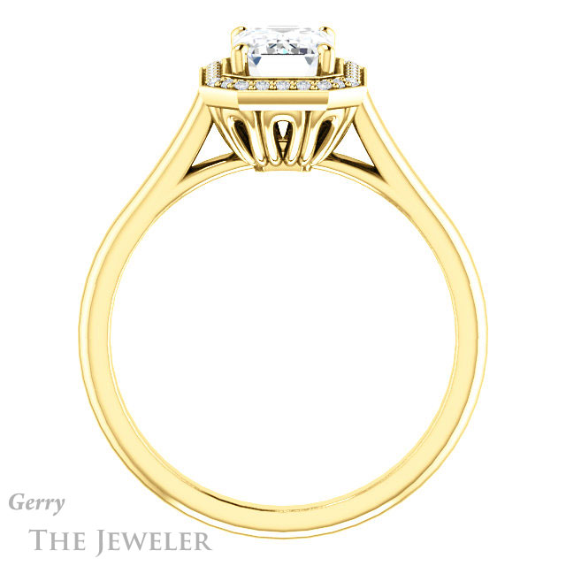 Emerald Cut Forever Brilliant Moissanite Engagement Ring #GTJ1247-emerald-fb-y