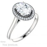 Oval Shaped Forever One Moissanite Engagement Ring #GTJ1247-oval-fo-w
