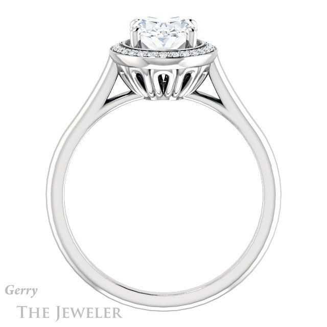 Oval Shaped Forever One Moissanite Engagement Ring #GTJ1247-oval-fo-w
