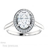 Oval Shaped Forever One Moissanite Engagement Ring #GTJ1247-oval-fo-w