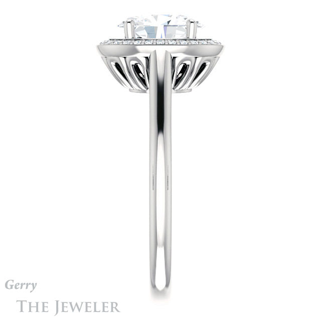 Oval Shaped Forever One Moissanite Engagement Ring #GTJ1247-oval-fo-w