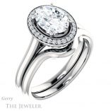 Oval Shaped Forever One Moissanite Engagement Ring #GTJ1247-oval-fo-w
