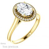 Oval Shaped Forever One Moissanite Engagement Ring #GTJ1247-oval-fo-y