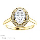 Oval Shaped Forever One Moissanite Engagement Ring #GTJ1247-oval-fo-y