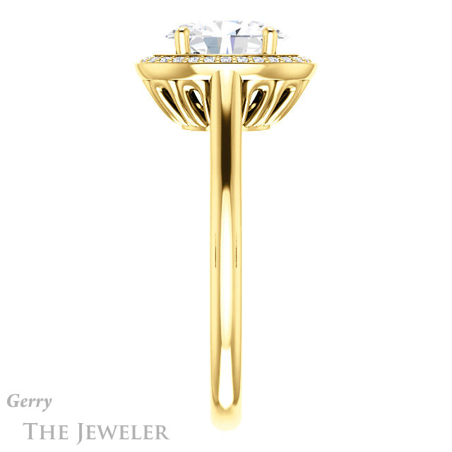 Oval Shaped Forever One Moissanite Engagement Ring #GTJ1247-oval-fo-y