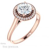 Round Cut Forever One Moissanite Engagement Ring #GTJ1247-round-fo-r
