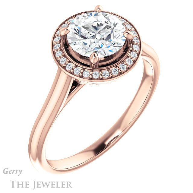 Round Cut Forever One Moissanite Engagement Ring #GTJ1247-round-fo-r