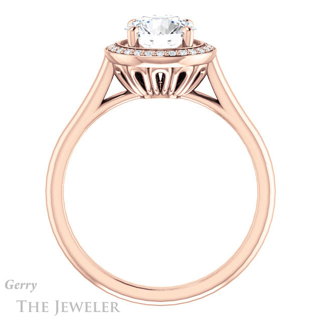 Round Cut Forever One Moissanite Engagement Ring #GTJ1247-round-fo-r