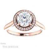 Round Cut Forever One Moissanite Engagement Ring #GTJ1247-round-fo-r