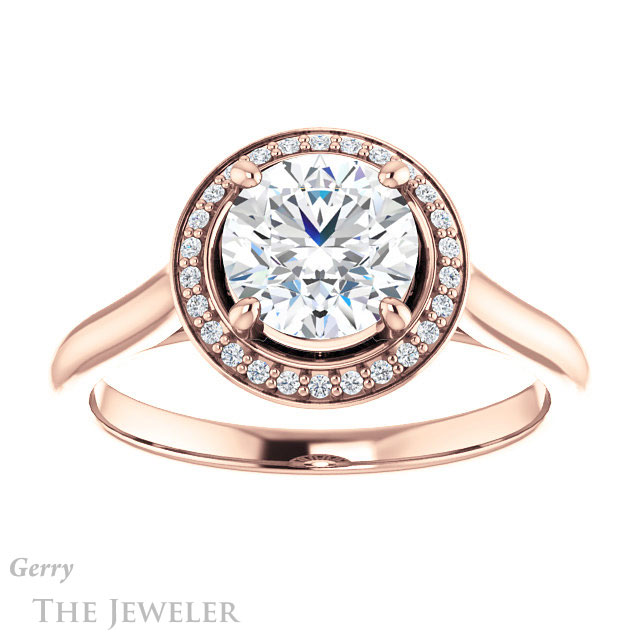 Round Cut Forever One Moissanite Engagement Ring #GTJ1247-round-fo-r