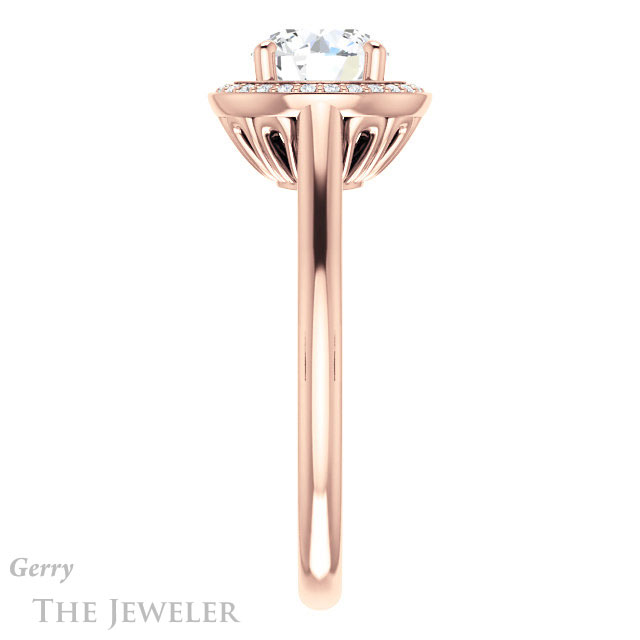 Round Cut Forever One Moissanite Engagement Ring #GTJ1247-round-fo-r
