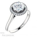Round Cut Forever One Moissanite Engagement Ring #GTJ1247-round-fo-w 4 Round Cut Forever One Moissanite Engagement Ring #GTJ1247-round-fo-w