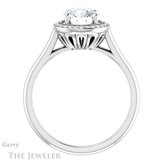 Round Cut Forever One Moissanite Engagement Ring #GTJ1247-round-fo-w 2 Round Cut Forever One Moissanite Engagement Ring #GTJ1247-round-fo-w