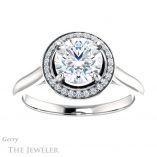 Round Cut Forever One Moissanite Engagement Ring #GTJ1247-round-fo-w 1 Round Cut Forever One Moissanite Engagement Ring #GTJ1247-round-fo-w