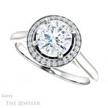 Round Cut Forever One Moissanite Engagement Ring #GTJ1247-round-fo-w 5 Round Cut Forever One Moissanite Engagement Ring #GTJ1247-round-fo-w