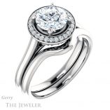 Round Cut Forever One Moissanite Engagement Ring #GTJ1247-round-fo-w 6 Round Cut Forever One Moissanite Engagement Ring #GTJ1247-round-fo-w