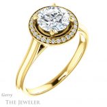 Round Cut Forever One Moissanite Engagement Ring #GTJ1247-round-fo-y