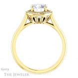 Round Cut Forever One Moissanite Engagement Ring #GTJ1247-round-fo-y