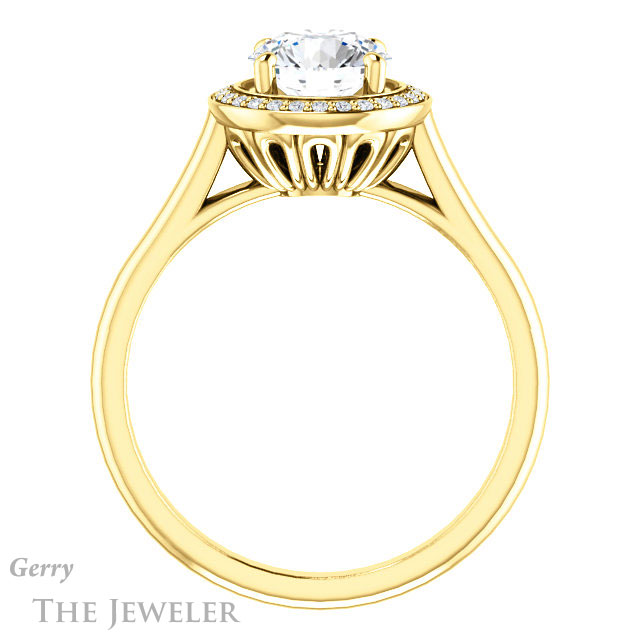 Round Cut Forever One Moissanite Engagement Ring #GTJ1247-round-fo-y