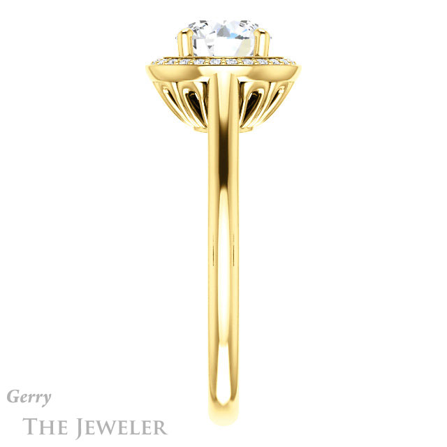 Round Cut Forever One Moissanite Engagement Ring #GTJ1247-round-fo-y