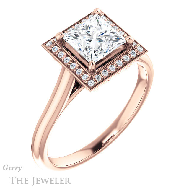 Princess Cut Forever One Moissanite Engagement Ring #GTJ1247-square-fo-r
