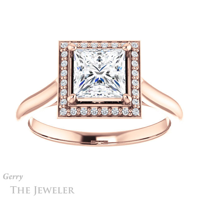 Princess Cut Forever One Moissanite Engagement Ring #GTJ1247-square-fo-r